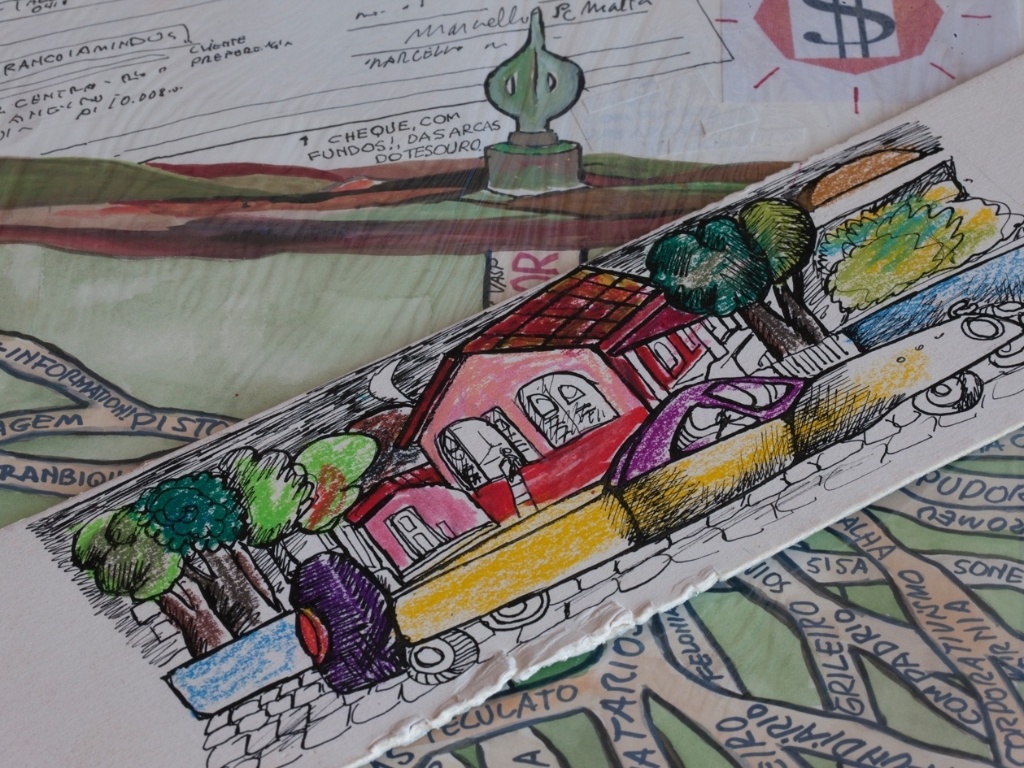 Entre obras e documentos de Millôr Fernandes estão reunidos 7.858 mil itens. Os arquivos contém desenhos feitos com nanquim, colagens, impressões, aquarelas e giz de cera - IMS-RJ