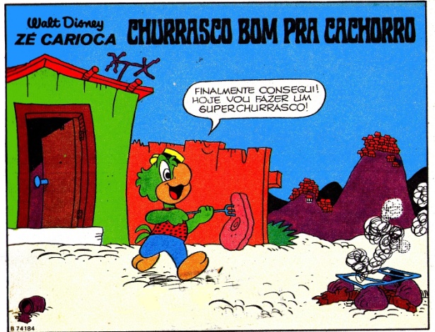 Zé Carioca em painel da HQ "Churrasco Bom Pra Cachorro", de Renato Canini - Reprodução