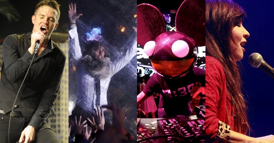 SEXTA (29) Entre os destaques do primeiro dia do Lolla estão The Killers, Flaming Lips, Pitty e DeadMau5 - Fotomontagem/UOL