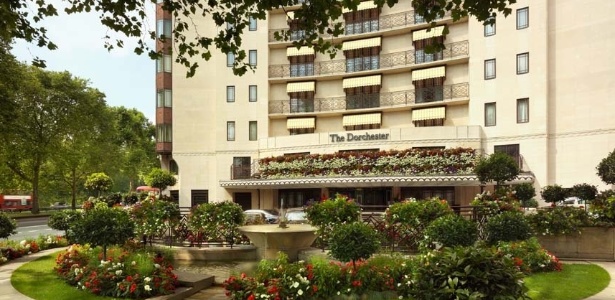 Fachada do hotel em que José Maria Marin está hospedado em Londres