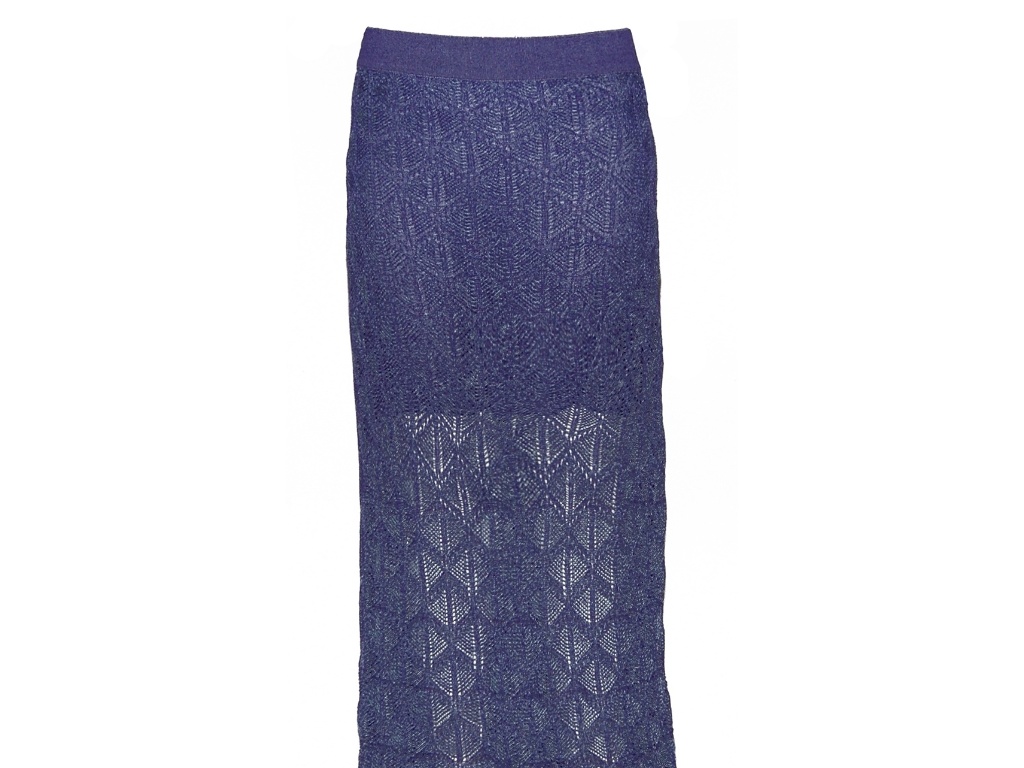 Saia longa de tricô com meio forro e transparência; R$ 502, na Brigitte (www.brigitte.com.br) - Divulgação