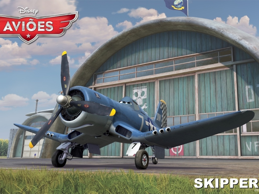 Skipper Riley (voz de Stacy Keach) é um antigo Corsair da marinha, um ás dos céus e importante instrutor da estimada Esquadrilha da Fuzarca até que um incidente durante uma missão de combate tirou-o das linhas de frente. Derivado de "Carros", "Aviões" da Disney deve estrear no Brasil no dia 13 de setembro em cópias 3D. O filme, porém, não tem a participação da Pixar. - Divulgação / Disney