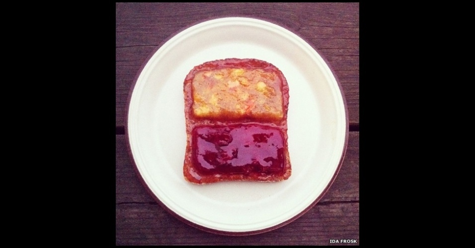 Artista e entusiasta da comida, a norueguesa Ida Frosk criou o projeto 'Art Toast', em que recria obras de arte de figuras como Munch, Monet, Picasso e Van Gogh usando torradas como tela - www.idafrosk.com