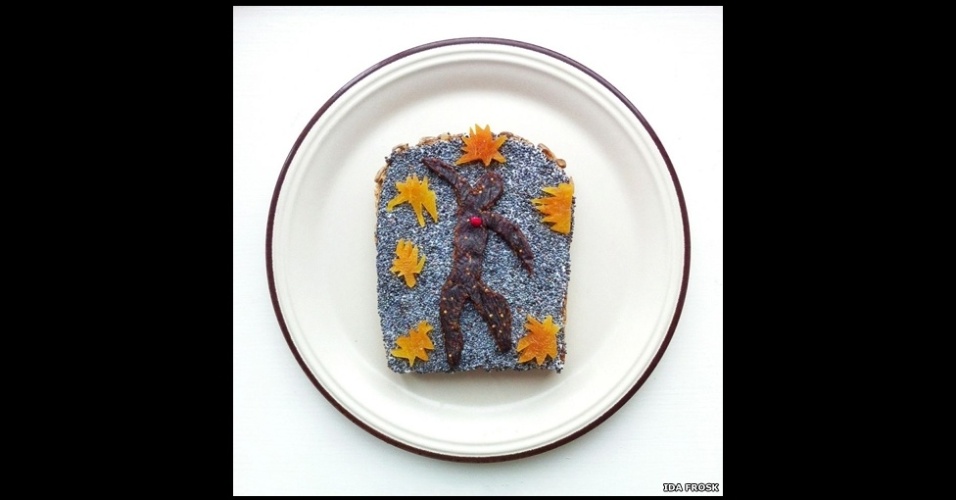 Artista e entusiasta da comida, a norueguesa Ida Frosk criou o projeto 'Art Toast', em que recria obras de arte de figuras como Munch, Monet, Picasso e Van Gogh usando torradas como tela - www.idafrosk.com