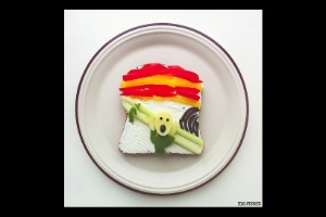 Artista e entusiasta da comida, a norueguesa Ida Frosk criou o projeto "Art Toast", em que recria obras de arte de figuras como Munch usando torradas como tela - www.idafrosk.com