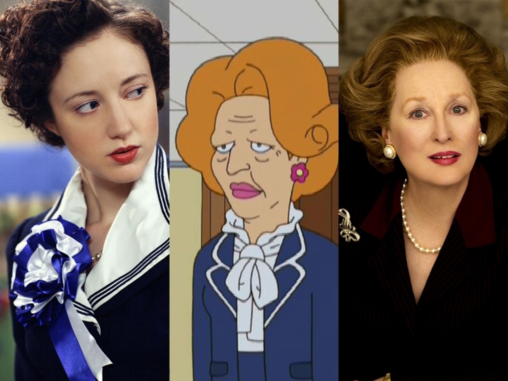 Primeira mulher premiê na Inglaterra, Margaret Thatcher morreu nesta segunda-feira, aos 87 anos. Sua polêmica trajetória foi amplamente adaptada para o cinema e TV - com papéis sérios e premiados, mas também em versões humorísticas e sarcásticas. Relembre todas as faces da dama de ferro: - Reprodução/Divulgação