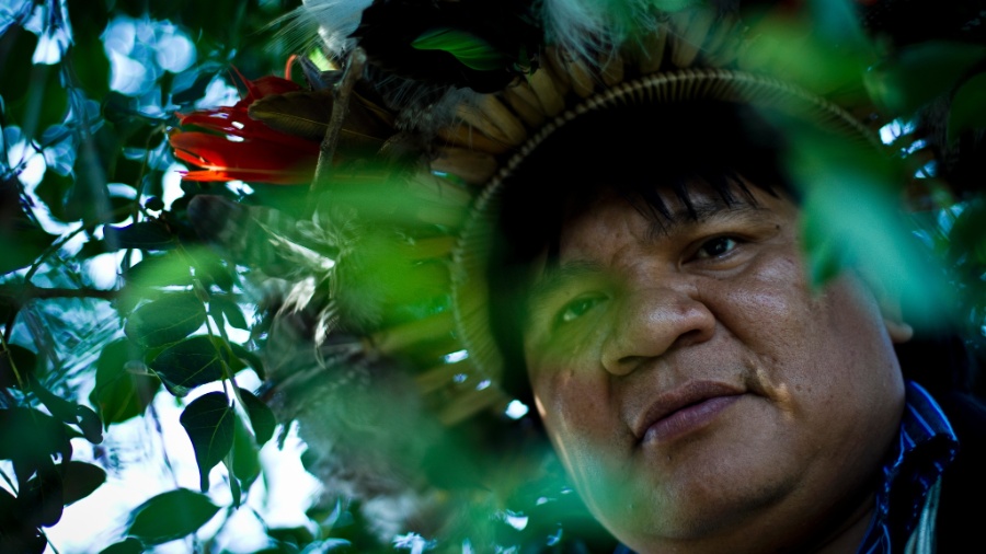 Almir Narayamoga, líder indígena que falou em Paris em defesa da Amazônia - Daniel Marenco/Folhapress