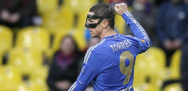 Fernando Torres comemora após abrir o placar contra o Rubin Kazan, pela Liga Europa - EFE/Yuri Kochetkov