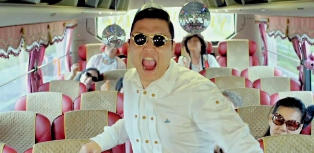 Psy em imagem de gravação do clipe de "Gentleman", que ainda não foi divulgado - Reprodução/Facebook