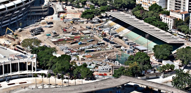 Já muito modificado, Estádio de Atletismo Célio de Barros virou depósito para reforma do Maracanã
