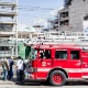 15.abril.2013 - Corpo de bombeiros chega na Arena Palestra, que viu parte de sua arquibancada desabar - Leonardo Soares/UOL