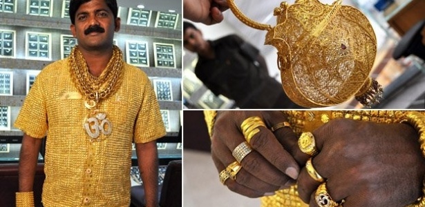 Um empresário indiano comprou uma camisa feita inteiramente de ouro e que vale US$ 250 mil (cerca de R$ 491 mil) - BBC