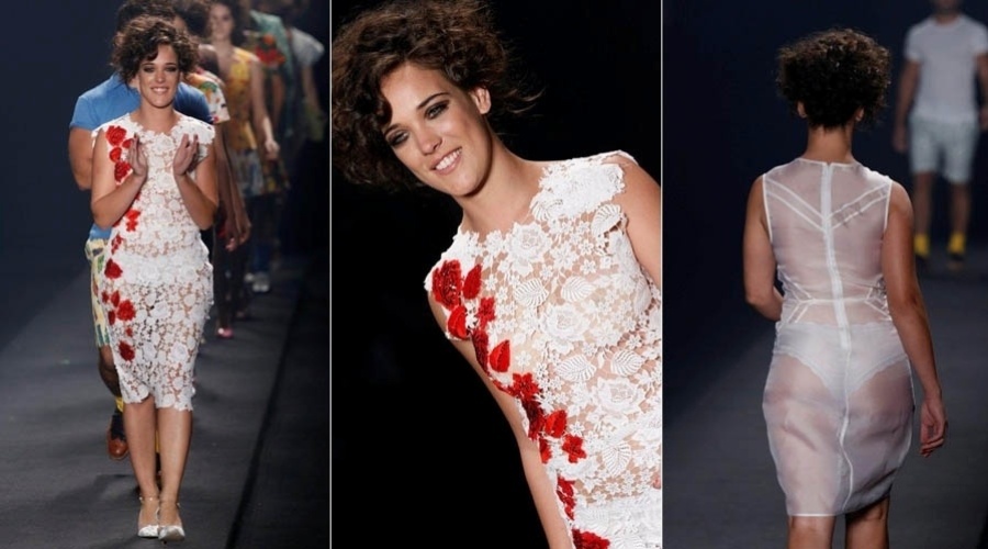 16.abr.2013 - A atriz Adriana Birolli desfila pela grife Apoena no Fashion Rio Verão 2013 na Marina da Glória, zona sul do Rio