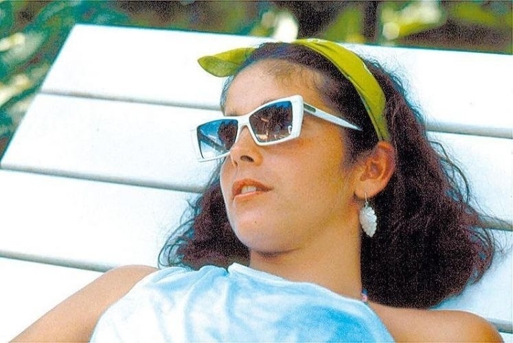 Malu Mader durante gravação da novela "Corpo a Corpo", no Rio (1984)
