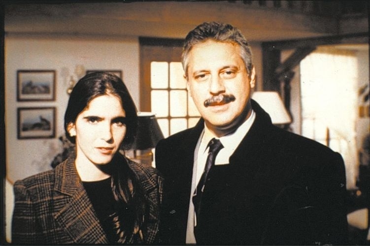 Malu Mader e Antonio Fagundes durante gravação de "O Dono do Mundo", no Rio de Janeiro (1991)