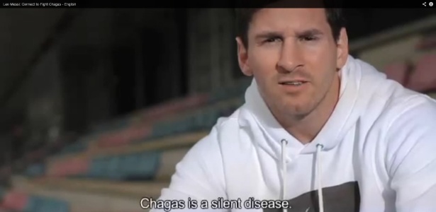 Messi no vídeo da campanha contra a doença de Chagas exibido em Cochabamba, na Bolívia - Reprodução Vídeo