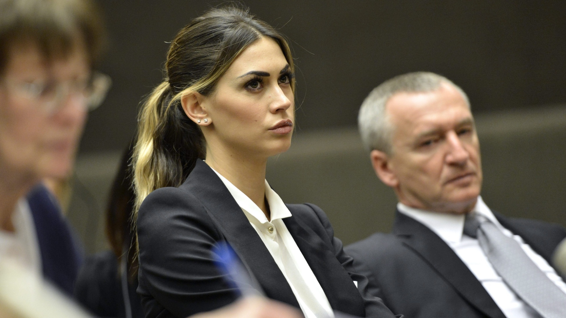 18.abr.2013 - Melissa Satta, namorada de Kevin-Prince Boateng, durante evento para discutir racismo no esporte na ONU - EFE/ Martial Trezzini