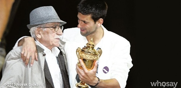 Novak Djokovic posta foto ao lado do avô Vladimir e faz dedicatória por vitória em Monte Carlo - Reprodução/Whosay