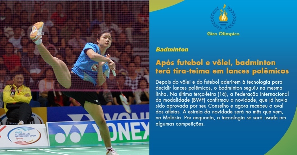 Após futebol e vôlei, badminton também terá tira-teima em lances polêmicos - divulgação Australian Open