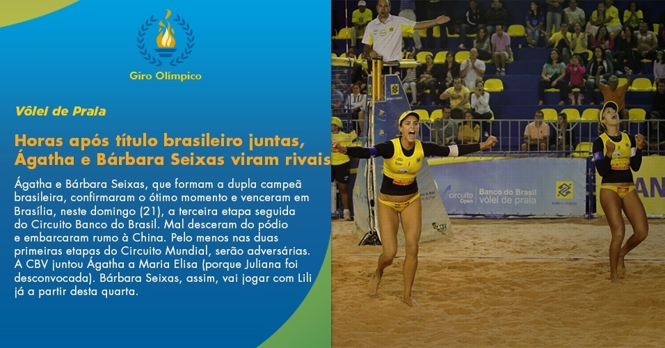 Horas após título brasileiro juntas, Ágatha e Bárbara Seixas viram rivais - Fernando Elias/CBV