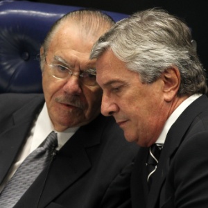 Sarney participa, ao lado de Fernando Collor de Mello, da sessão do Senado que elegeu Renan Calheiros (PMDB-AL) como novo presidente da Casa, no dia 1º de fevereiro de 2013 - Roberto Jayme/UOL