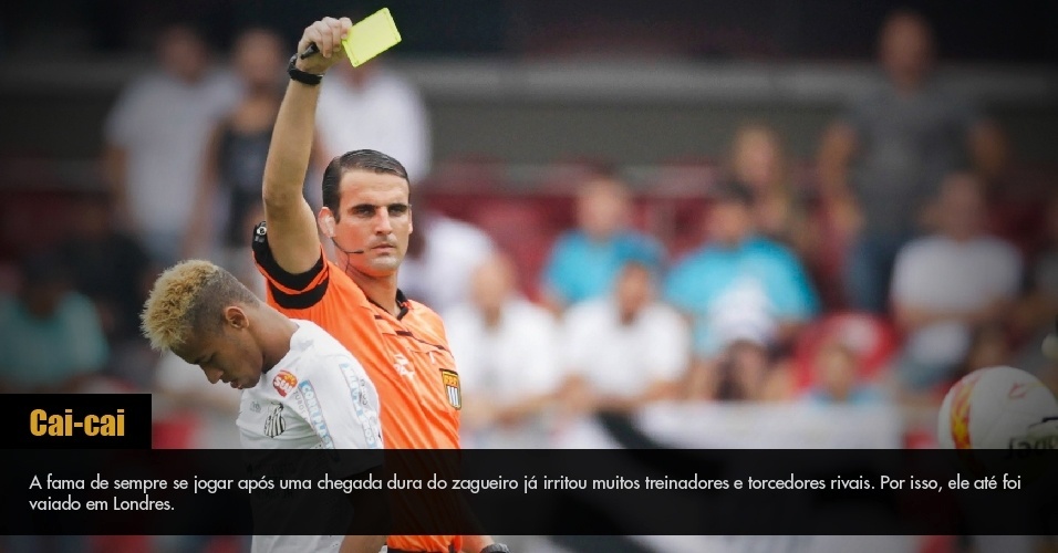 A fama de sempre se jogar após uma chegada dura do zagueiro já irritou muitos treinadores e torcedores rivais. Por isso, ele até foi vaiado em Londres. - Arte/UOL Esporte