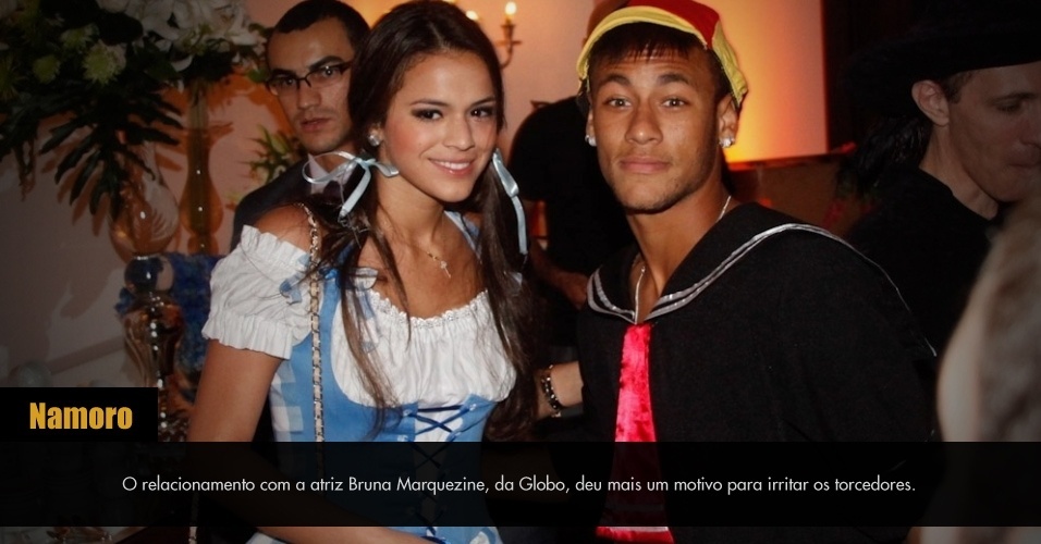 O relacionamento com a atriz Bruna Marquezine, da Globo, deu mais um motivo para irritar os torcedores. - Arte/UOL Esporte
