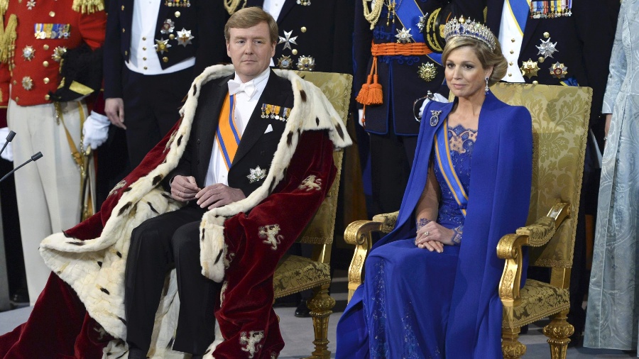 O rei da Holanda Willem-Alexander, 46, e sua mulher, a rainha Máxima - Robin Utrecht/Reuters
