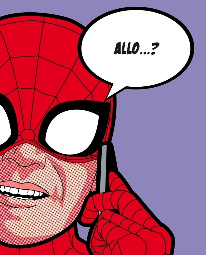 Homem-Aranha atende celular e do outro lado ninguém fala nada, acham suas conversas sobre fotografia chatas - Grégoire Guillemin