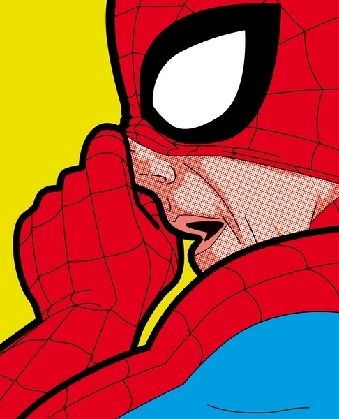 Homem-Aranha levanta a máscara para tirar catota do nariz em série de ilustrações do francês Grégoire Guillemin - Grégoire Guillemin