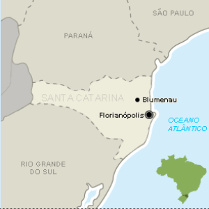 Blumenau fica a 120 km de Florianópolis - Arte/UOL