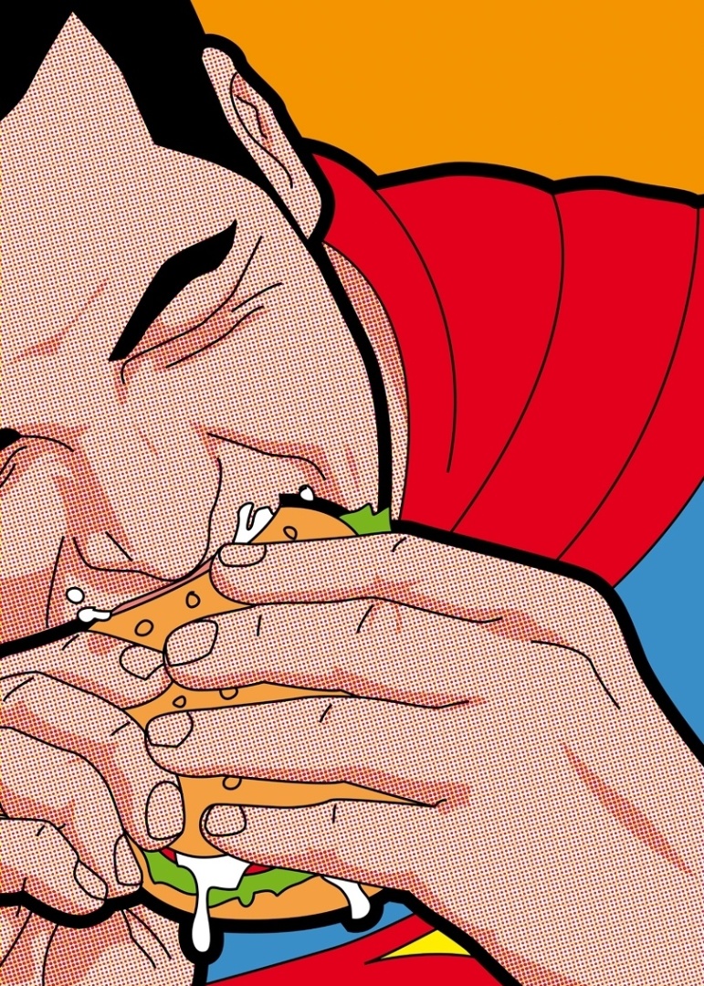 Super-Homem deixa Lex Luthor de lado e faz pausa para um hamburguer. Os problemas de Krypton podem esperar - Grégoire Guillemin