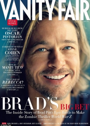 Brad Pitt, capa da revista Vanity Fair, fala sobre os problemas do filme "Guerra Mundial Z" - Divulgação