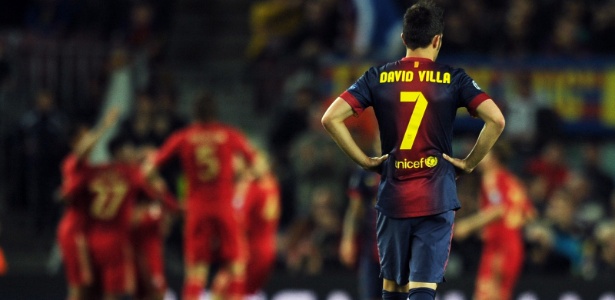 David Villa lamenta derrota do Barça para o Bayern; time sofre nos mata-mata - AFP PHOTO / LLUIS GENE