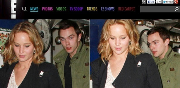 30.abr.2013 - Jennifer Lawrence é flagrada deixando restaurante com o ex-namorado, o ator Nicholas Hoult