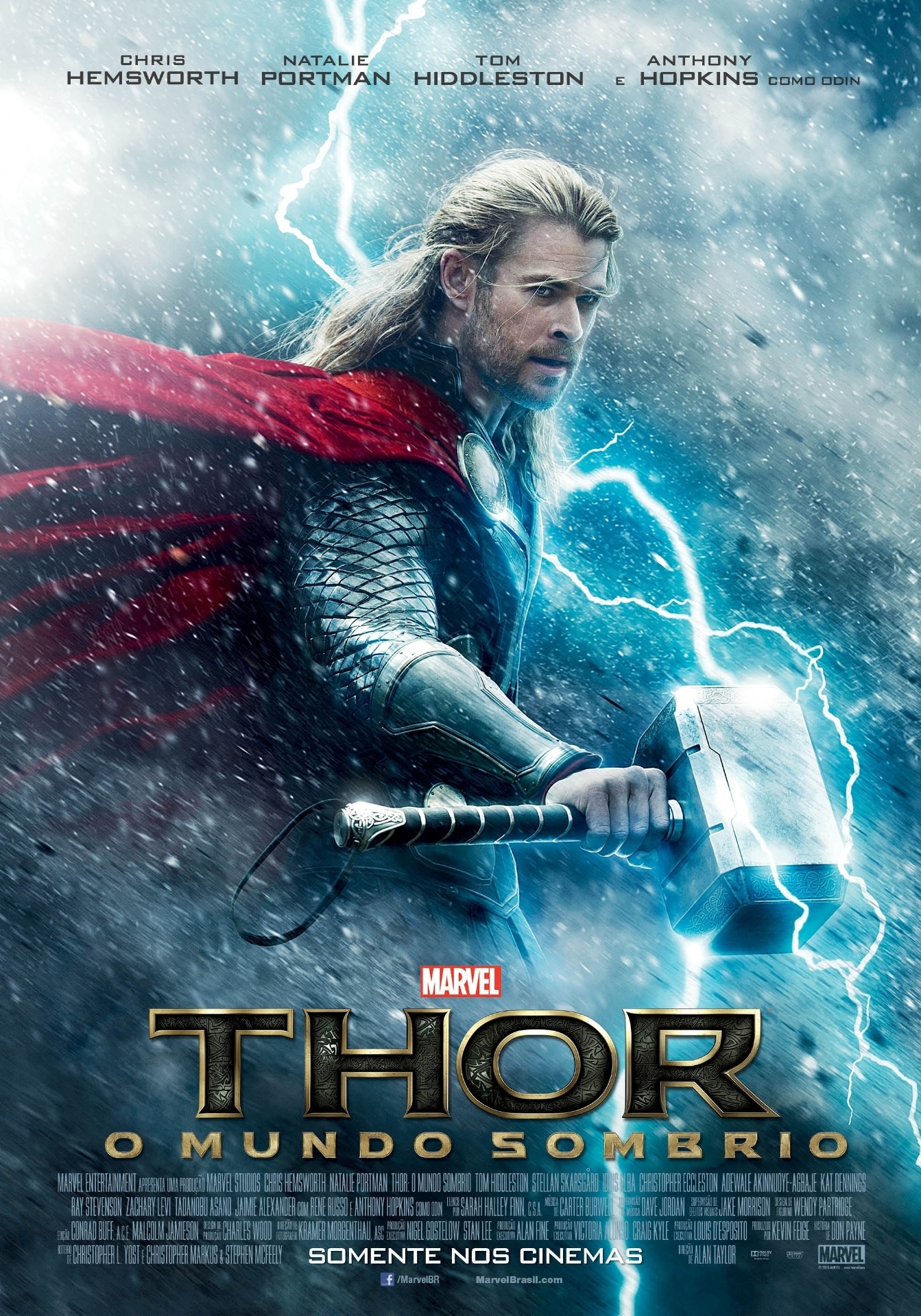 Primeiro pôster brasileiro do filme "Thor: O Mundo Sombrio" - Divulgação / Disney