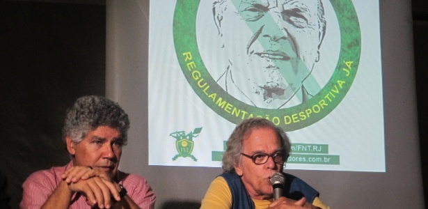 Deputado Chico Alencar (esq.) e Mário Augusto, da ABI, no lançamento da "Fora Marin"