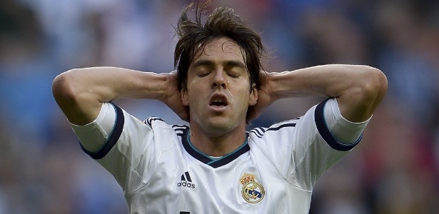 Kaká, titular da equipe neste sábado, lamenta chance perdida na partida do Real Madrid - Dani Pozo/AFP Photo