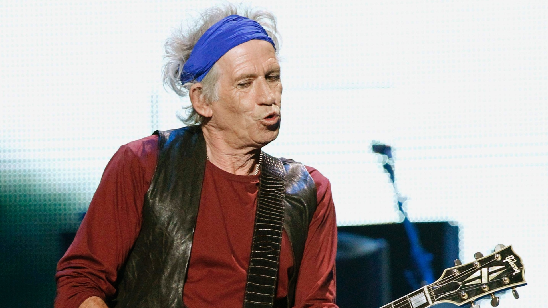 03.mai.2013 - O guitarrista Keith Richards, de 69 anos, durante o show que abriu a turnê americana - Mario Anzuoni/Reuters