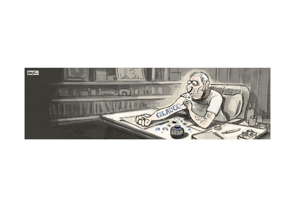 A exposição "Fala, Panga!", organizada em 2010 pelo cartunista Orlando Pedroso para homenagear Glauco Villas Boas, conta com 28 imagens de artistas e amigos do cartunista morto no mesmo ano. No desenho acima, a homenagem de Glauco - Glauco