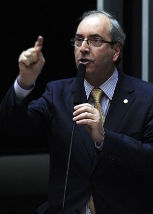 9.mai.2013 - Deputado Eduardo Cunha (PMDB-RJ) discursa na Câmara; líder do partido diz que bancada está dividida - Luis Macedo/Câmara dos Deputados