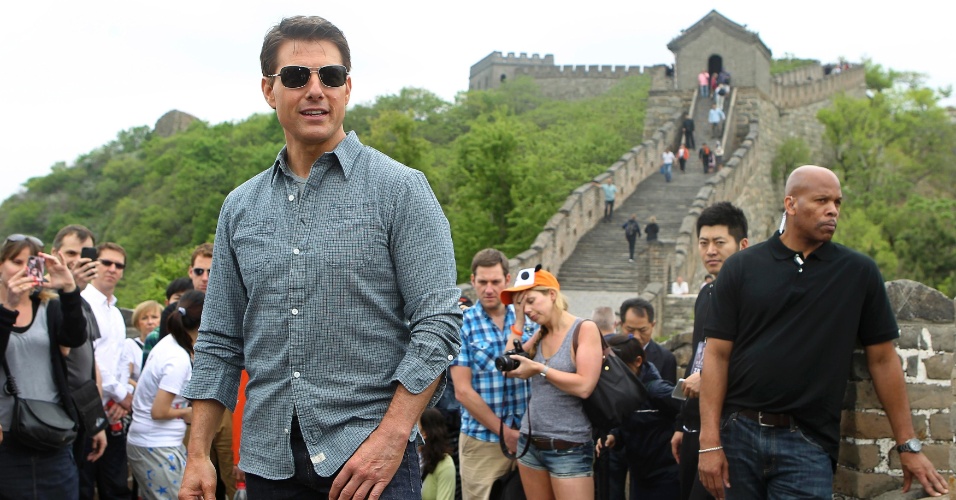 9.mai.2013 - Tom Cruise visita a Grande Muralha da China, em Pequim