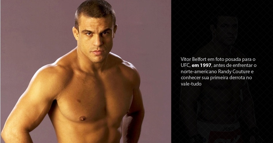 Vitor Belfort em foto posada para o UFC, em 1997, antes de enfrentar o norte-americano Randy Couture e conhecer sua primeira derrota no vale-tudo. - Divulgação