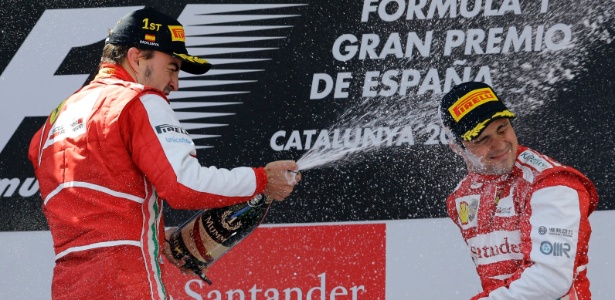Terceiro no GP da Espanha, Massa subiu ao pódio pela primeira vez nesta temporada - Luca Bruno/AP