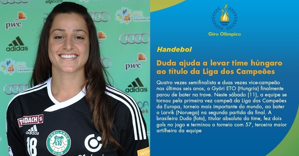 Duda ajuda a levar time húngaro ao título da Liga dos Campeões - Divulgação/Gyori