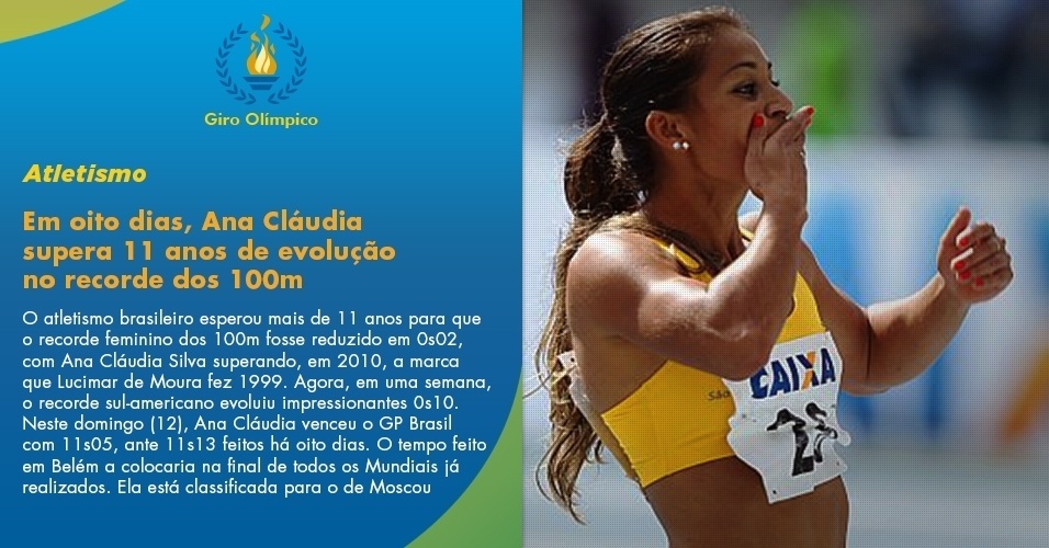 Em oito dias, Ana Cláudia supera 11 anos de evolução no recorde dos 100m - Wagner Carmo/CBAt