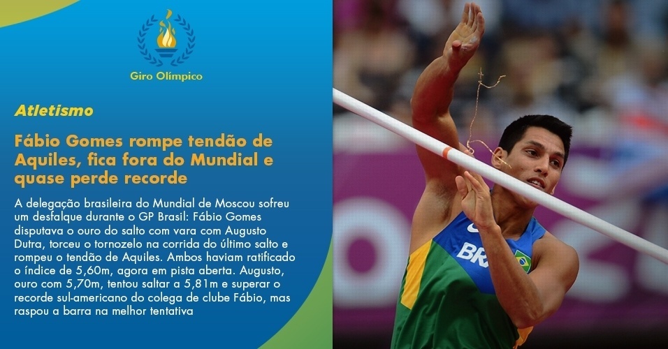 Fábio Gomes rompe tendão de Aquiles, fica fora do Mundial e quase perde recorde - Frank Fife/AFP