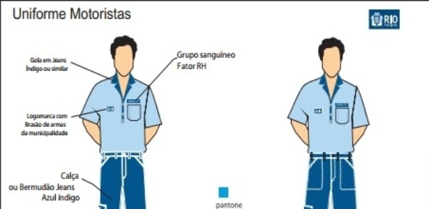 Novo uniformes de motoristas de vans na zona sul do Rio de Janeiro - Reprodução/Diário Oficial do Rio de Janeiro
