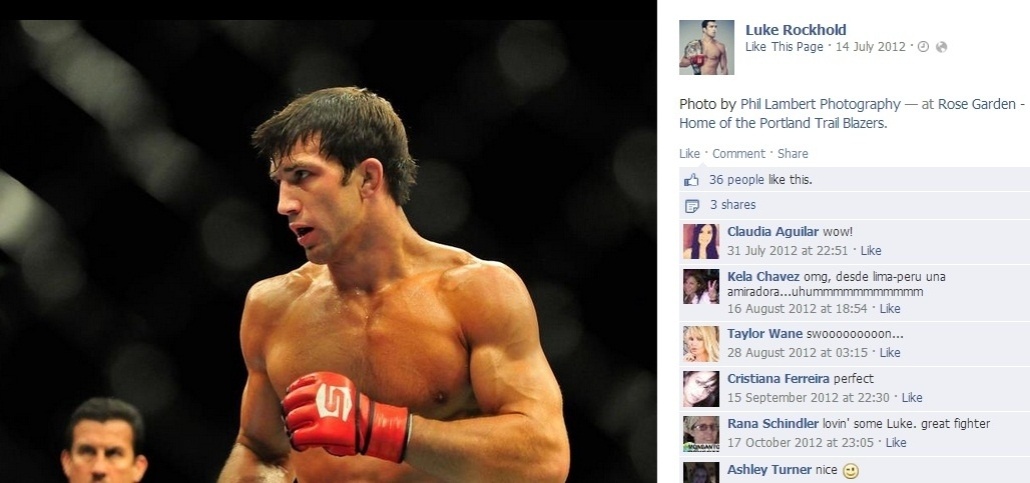 Norte-americano Luke Rockhold em ação no octógono do - Reprodução/Facebook
