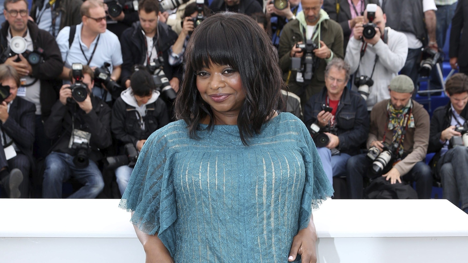 16.mai.2013  - Octavia Spencer promove "Fruitvale Station" no Festival de Cannes 2013 - EFE